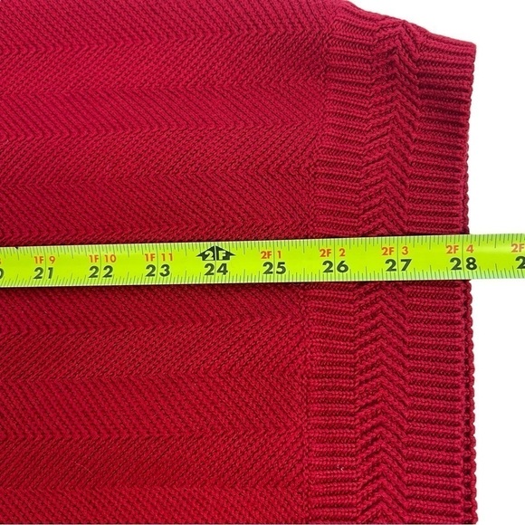 Chaps Ralph Lauren Men’s Pullover Sweater Sz Medium Color Red Stretch Chunky - Picture 8 of 10
